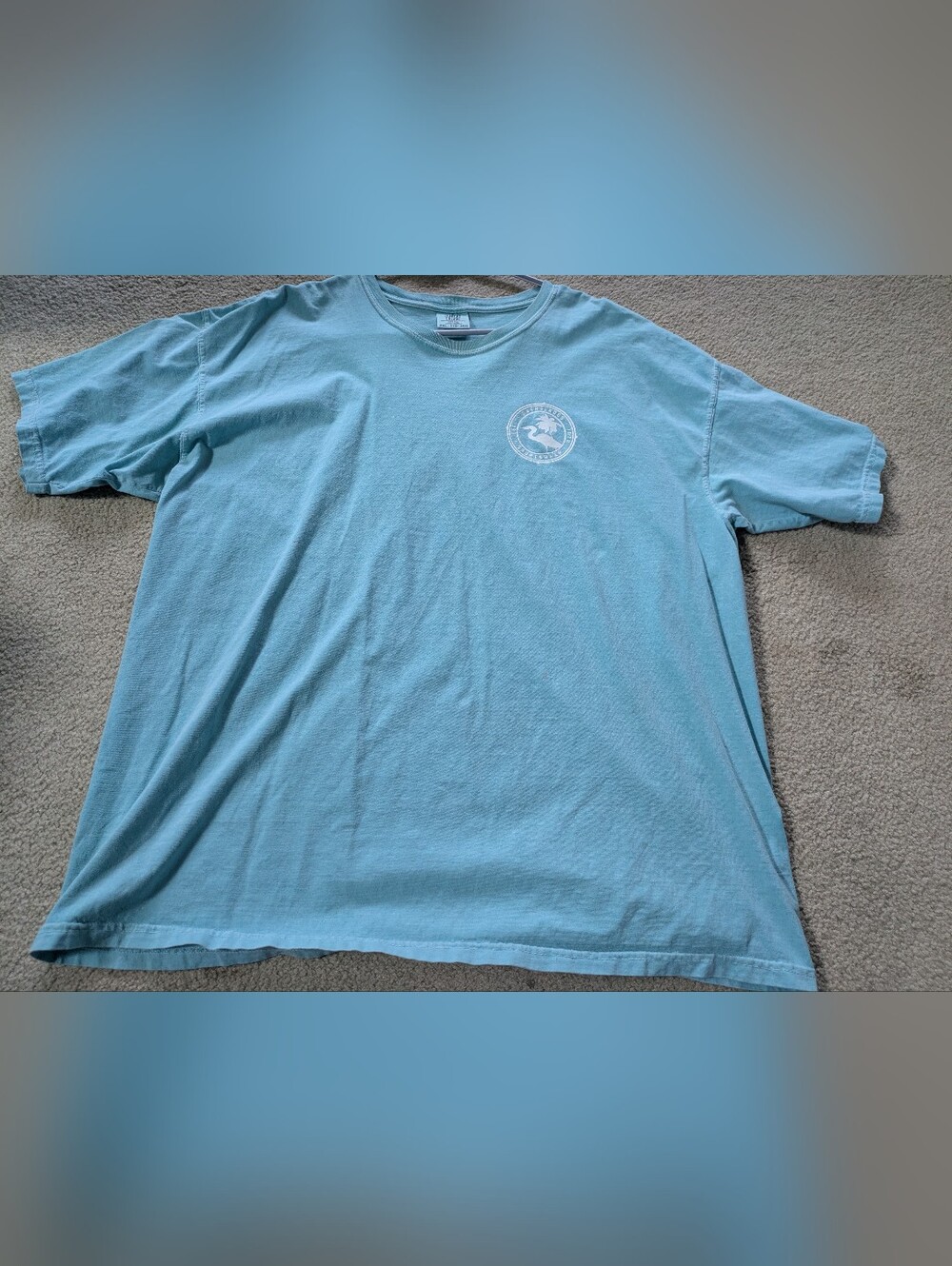 Sunwashed Aqua‎ "Another Paradise" Coastal Graphic Tee - Great Condition!